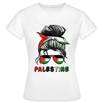 Palestine Drapeau Palestinien Filles Fille Palestinienne - T-shirt Femme - blanc - Devant - AI Model Female 172 dark (172cm)
