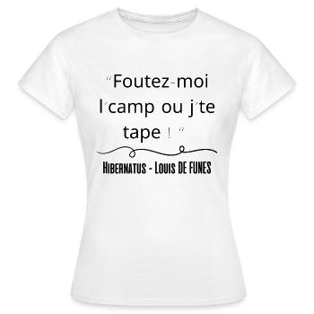 Foutez moi l camp ou je te tape - T-shirt Femme - blanc - Devant - AI Model Female 172 dark (172cm)