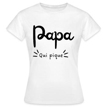 Papa qui pique - T-shirt Femme - blanc - Devant - AI Model Female 172 dark (172cm)