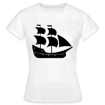 Piratenschiff - Frauen T-Shirt - Weiß - Vorne - AI Model Female 172 dark (172cm)