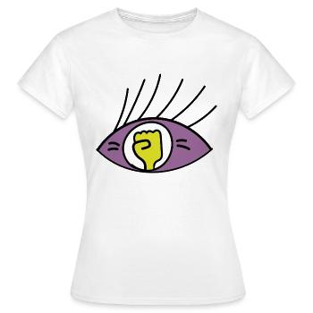 Sieh hin, Big Brother ist watching you, Eye open - Frauen T-Shirt - Weiß - Vorne - AI Model Female 172 dark (172cm)