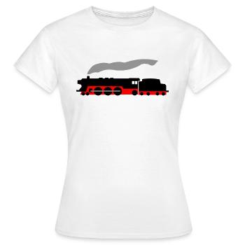 Dampflok - Frauen T-Shirt - Weiß - Vorne - AI Model Female 172 dark (172cm)