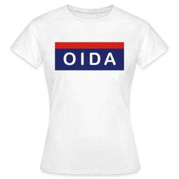 Oida vers. Polizei - Frauen T-Shirt - Weiß - Vorne - AI Model Female 172 dark (172cm)