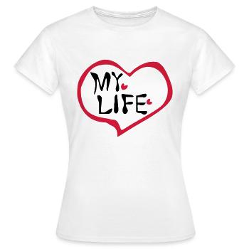 Herz mein Leben - Frauen T-Shirt - Weiß - Vorne - AI Model Female 172 dark (172cm)