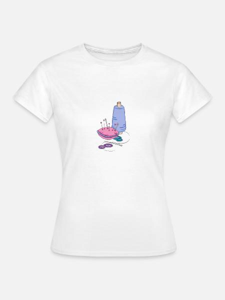 Nähen - Frauen T-Shirt - Weiß