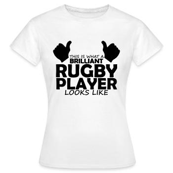 brilliant rugby player - Women's T-Shirt - white - Front - AI Model Female 172 dark (172cm)