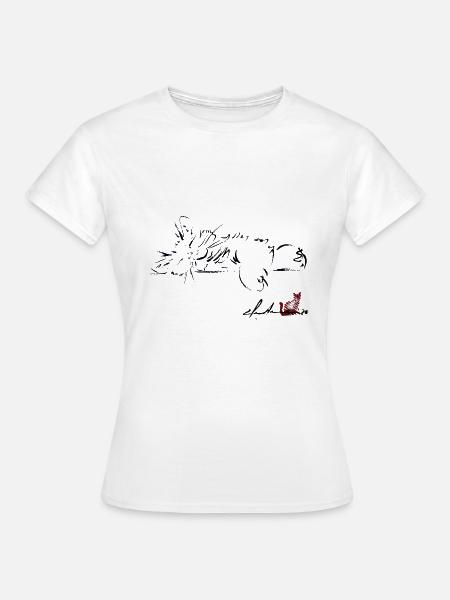 SCHLAFENDE KATZE - Frauen T-Shirt - Weiß
