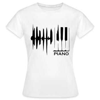 Musique de piano - T-shirt Femme - blanc - Devant - AI Model Female 172 dark (172cm)