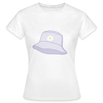 Bob avec une fleur - T-shirt Femme - blanc - Devant - AI Model Female 172 dark (172cm)
