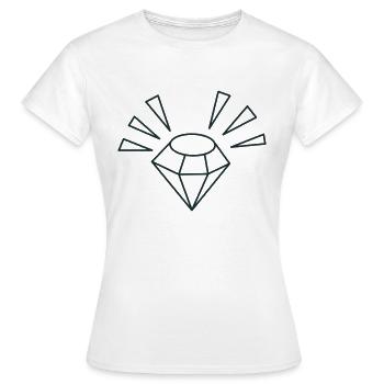 GEM mit hellen Funken - Frauen T-Shirt - Weiß - Vorne - AI Model Female 172 dark (172cm)