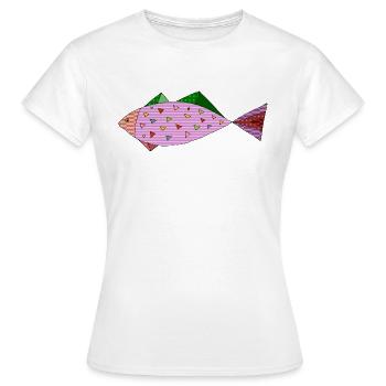 Poisson - T-shirt Femme - blanc - Devant - AI Model Female 172 dark (172cm)