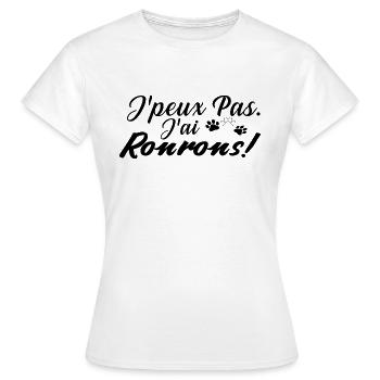 j peux pas j ai ronrons - T-shirt Femme - blanc - Devant - AI Model Female 172 dark (172cm)
