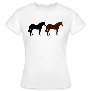 Chevaux - T-shirt Femme - blanc - Devant - AI Model Female 172 dark (172cm)