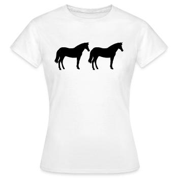 Chevaux - T-shirt Femme - blanc - Devant - AI Model Female 172 dark (172cm)