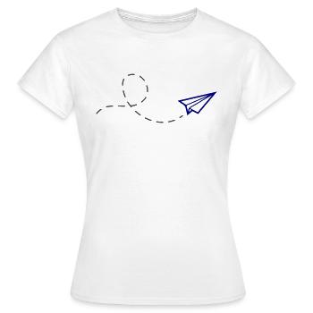 avion en papier - T-shirt Femme - blanc - Devant - AI Model Female 172 dark (172cm)
