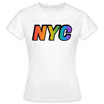 Gay NYC - T-shirt Femme - blanc - Devant - AI Model Female 172 dark (172cm)