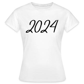 2024 Jahreszahl Datum Zahl Anno Kalenderjahr USA - Frauen T-Shirt - Weiß - Vorne - AI Model Female 172 dark (172cm)