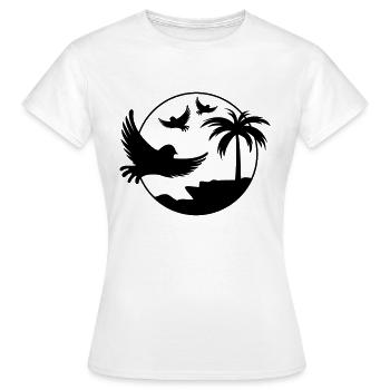 paradise birds - Frauen T-Shirt - Weiß - Vorne - AI Model Female 172 dark (172cm)