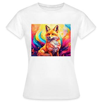 renard mignon #fox #cute - T-shirt Femme - blanc - Devant - AI Model Female 172 dark (172cm)