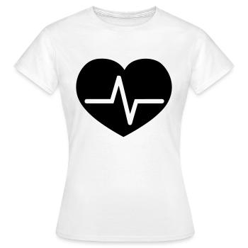 heartbeat - Women's T-Shirt - white - Front - AI Model Female 172 dark (172cm)
