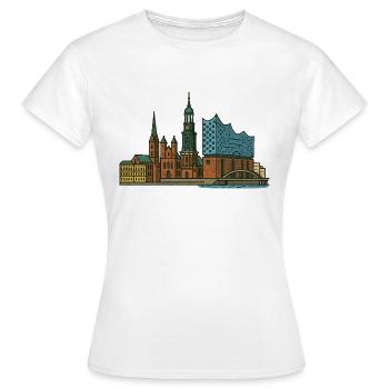 Horizon de Hambourg - T-shirt Femme - blanc - Devant - AI Model Female 172 dark (172cm)