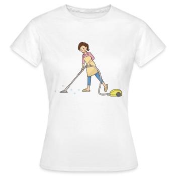 Nettoyage Nettoyage Nettoyage dame balai wischmop61 - T-shirt Femme - blanc - Devant - AI Model Female 172 dark (172cm)