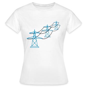 reihe muster viele trasse strom mast strommast ele - Frauen T-Shirt - Weiß - Vorne - AI Model Female 172 dark (172cm)