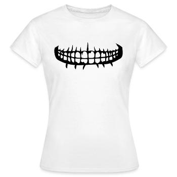 grinsen zaehne mund horror halloween gruselig boes - Frauen T-Shirt - Weiß - Vorne - AI Model Female 172 dark (172cm)