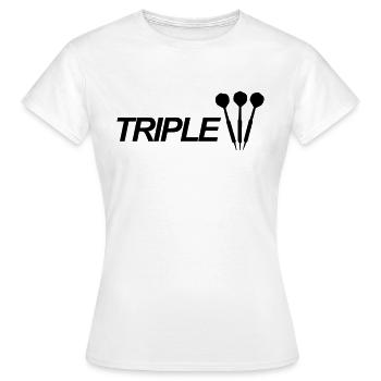 dard, 180, triple, fléchettes, club, acier,double - T-shirt Femme - blanc - Devant - AI Model Female 172 dark (172cm)