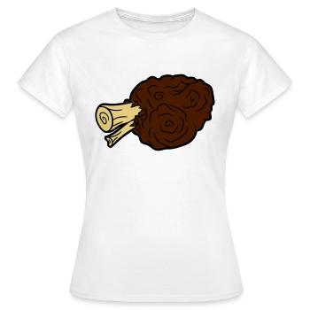 haXe os de la jambe de porc de viande - T-shirt Femme - blanc - Devant - AI Model Female 172 dark (172cm)