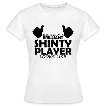 brilliant shinty player - Women's T-Shirt - white - Front - AI Model Female 172 dark (172cm)