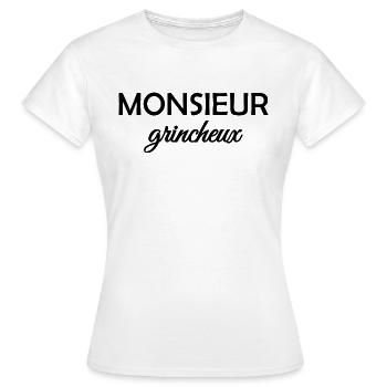 Monsieur grincheux - T-shirt Femme - blanc - Devant - AI Model Female 172 dark (172cm)