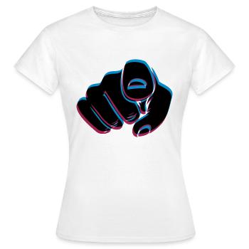 3D Effekt Hand - Frauen T-Shirt - Weiß - Vorne - AI Model Female 172 dark (172cm)