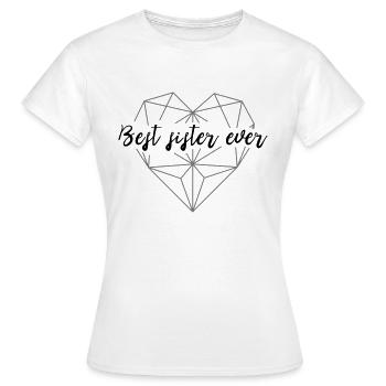 Best sister ever - Herz geometrisch 03 - Frauen T-Shirt - Weiß - Vorne - AI Model Female 172 dark (172cm)