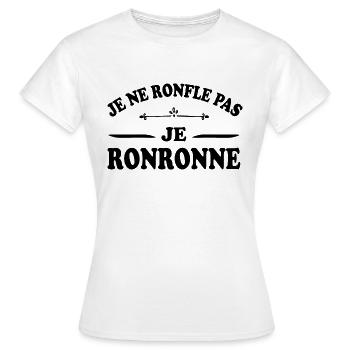 Je ne ronfle pas je ronronne humoristique - T-shirt Femme - blanc - Devant - AI Model Female 172 dark (172cm)