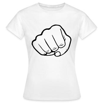 Faust schlagen Angriff - Frauen T-Shirt - Weiß - Vorne - AI Model Female 172 dark (172cm)