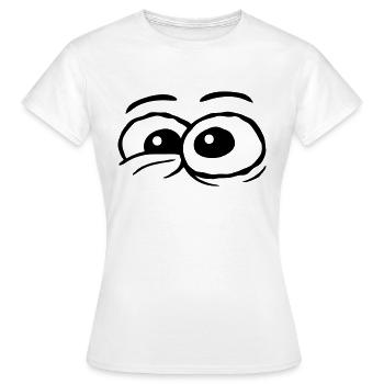 Design Comic Augen verrückt - Frauen T-Shirt - Weiß - Vorne - AI Model Female 172 dark (172cm)
