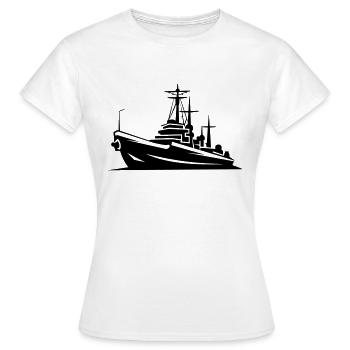 Bateau de combat - T-shirt Femme - blanc - Devant - AI Model Female 172 dark (172cm)