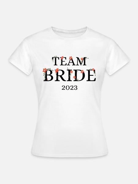 Team Braut 2023 floral - Frauen T-Shirt - Weiß
