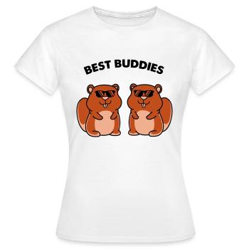 Hamster Best Buddies - T-shirt Femme - blanc - Devant - AI Model Female 172 dark (172cm)