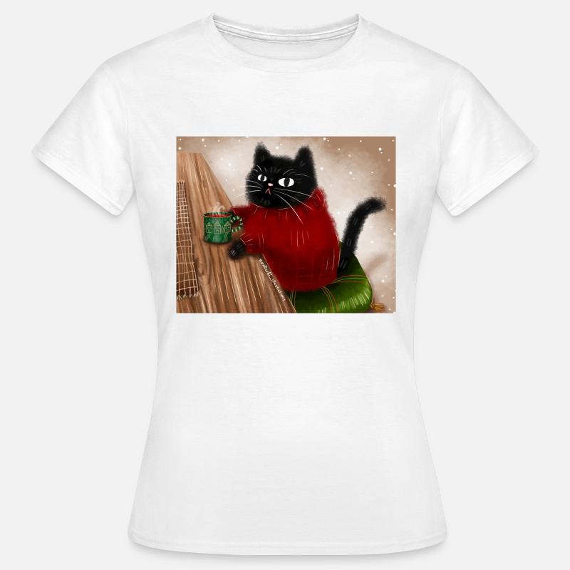 Chat en pull - T-shirt Femme - blanc