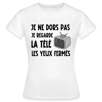 je ne dors pas - T-shirt Femme - blanc - Devant - AI Model Female 172 dark (172cm)