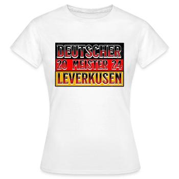 Deutscher Meister 2024 Leverkusen!!! @ Markus - Frauen T-Shirt - Weiß - Vorne - AI Model Female 172 dark (172cm)