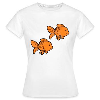 Poisson Poisson Rouge - T-shirt Femme - blanc - Devant - AI Model Female 172 dark (172cm)