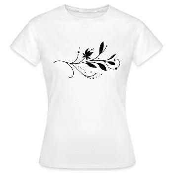 Blumenranke Schnörkel - Frauen T-Shirt - Weiß - Vorne - AI Model Female 172 dark (172cm)