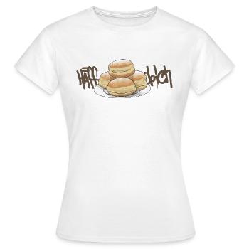 Pâte à levure // beignets // illustration - T-shirt Femme - blanc - Devant - AI Model Female 172 dark (172cm)