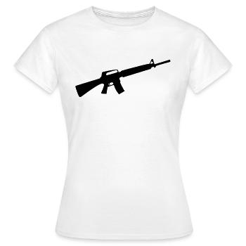 Weapon Gun - Women's T-Shirt - white - Front - AI Model Female 172 dark (172cm)