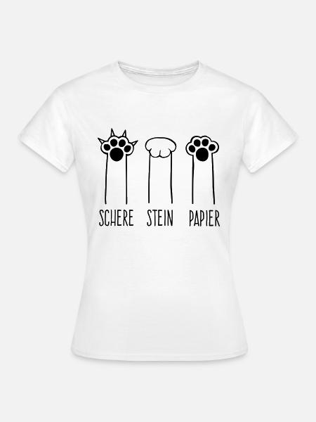 Schere Stein Papier - Frauen T-Shirt - Weiß