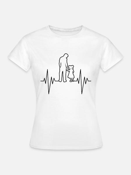 Dad And Daughter Pulse - Frauen T-Shirt - Weiß