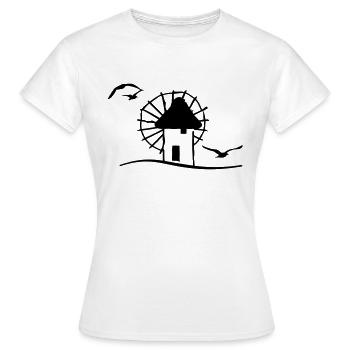 Moulin à vent grec / moulin à vent grec (1c) - T-shirt Femme - blanc - Devant - AI Model Female 172 dark (172cm)